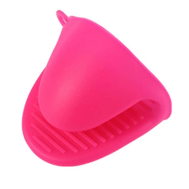 2p Silicone Hot Potholder and Oven Mini Pinch Mitts (Pink)