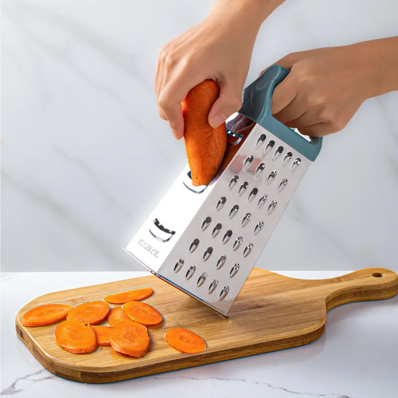 Box Grater, Stainless Steel Vegetable Grater, Multifunctional Potato Grater,  Ginger Mesher With Container, Household Cheese Slicer, Vegetable Slicer,  Manual Food Shredder With 4 Sides, Kitchen Stuff, Kitchen Gadgets - Temu