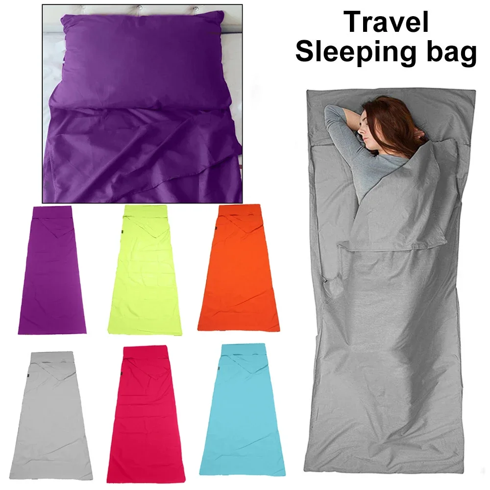 Portable Sleeping Bag Liner Outdoor Camping Hiking Hotel Single Liner Folding Lightweight Sleeping Bag Sack