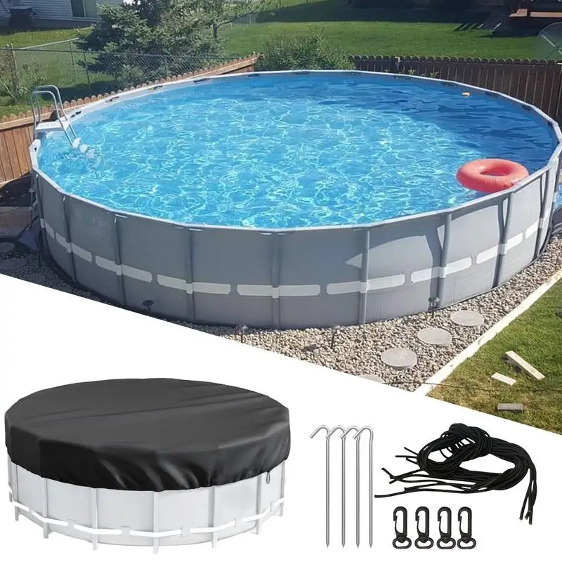 8/10/12FT Round Swimming Pool Covers For Aboves Ground Pools Hot Tub Cover Solar Covers Heavy Duty Tear Resistant Pool Cover