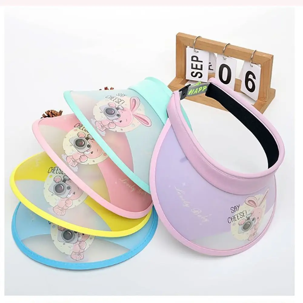 

Детская шляпа от солнца с УФ-защитой, милые регулируемые шляпы с милым рисунком кролика, воздухопроницаемые пустые шляпы, пляжные шляпы с козырьком для девочек