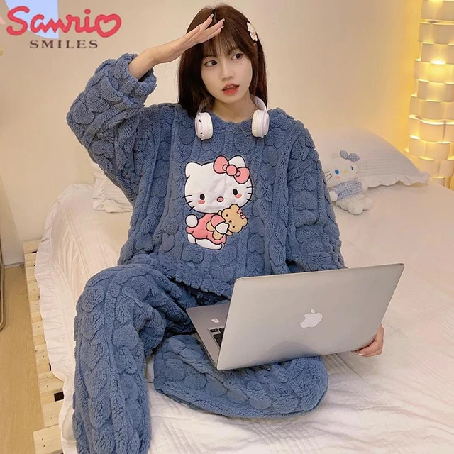 Hello Kitty Pajamas Women Thick  Pajama Hello Kitty Long Girl - Women Set  Long - Aliexpress