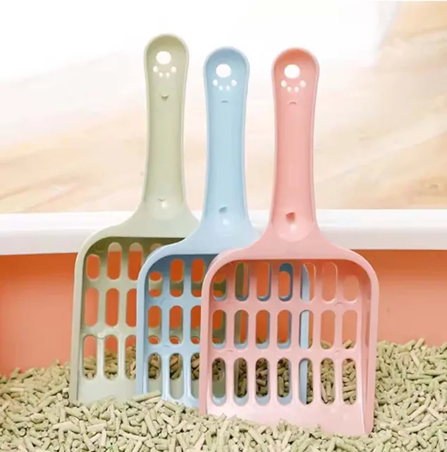 New pet cat litter shovel Candy-colored high-value horizontal handle cat toilet shovel feces cleaning cat cleaning supplies 2