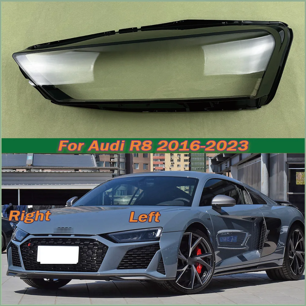 

For Audi R8 2016-2023 Front Headlight Cover Transparent Lampshade Lamp Lens Headlamp Shell Plexiglass Auto Replacement Parts