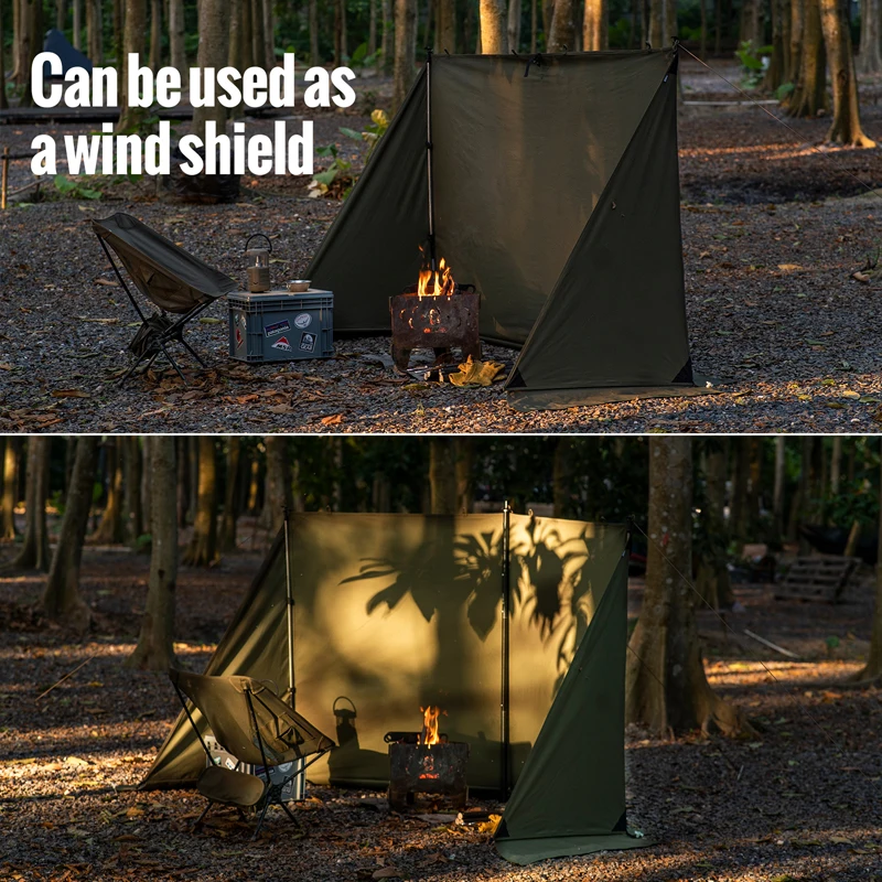OneTigris Survivalist Heavy Duty Terylene Cotton Wind Tarp BULLBAT T/C Camping Tarp for campfires and outdoor cooking spaces