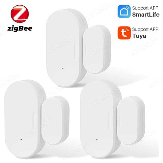 Tuya ZigBee Smart Door Window Sensor Door Open Closed Detectors Smart Home Security Protection Alarm System for Alexa Google 1