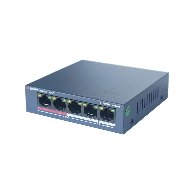 HIKVISION 4CH PoE Switch, DS3E0105PE/M Unmanaged PoE LAN Switch, PoE LAN Network Switch