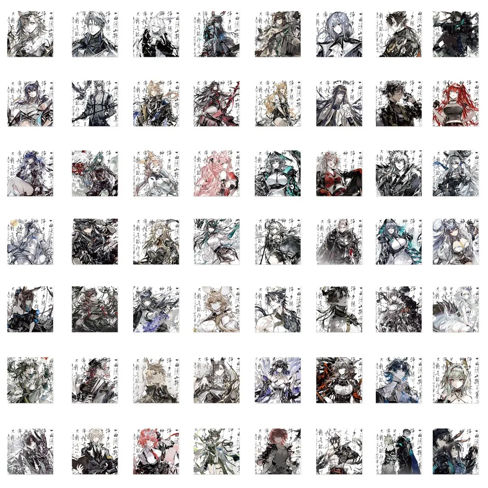 10/56Pcs 게임 Arknights 골동품 핸드북 장식 스티커 DIY 노트북 스케이트 보드 컴퓨터 수하물 낙서 스티커