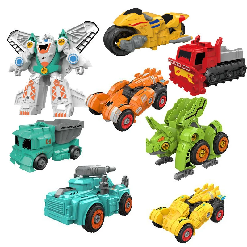 DIY 변신 조립 공룡 로봇 장난감 자동차 트럭 오토바이 너트 나사 조립 조합..