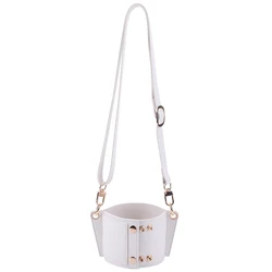 Insulated Water Bottle Carrier with Adjustable Shoulder Strap (White Sling Holder)