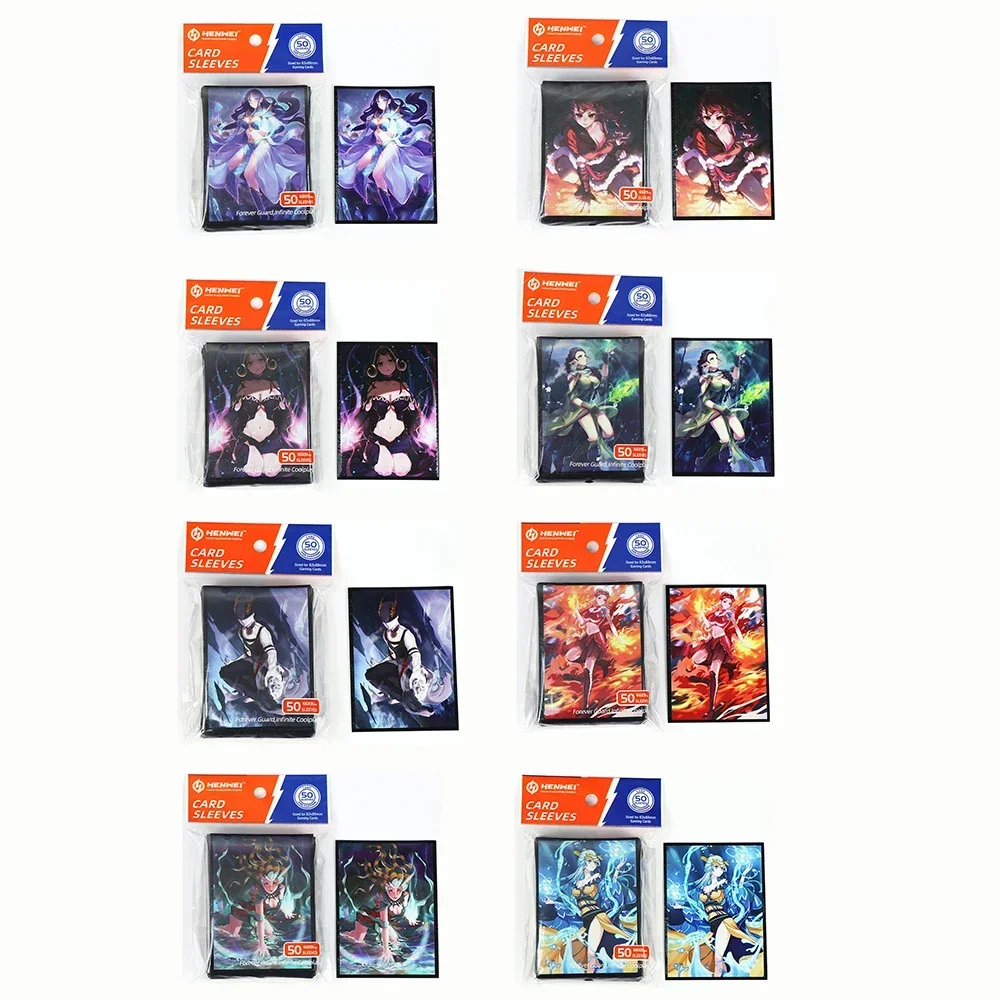 100PCS TCG Card Sleeves MGT Chandra Anzoko Board Game Trading Card Characters Standard Cards Shield Color For PKM Cards No PVC