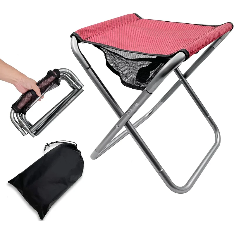 Tabouret aluminium léger 40cm pliable - Siège pêche camping avec sac de transport inclus