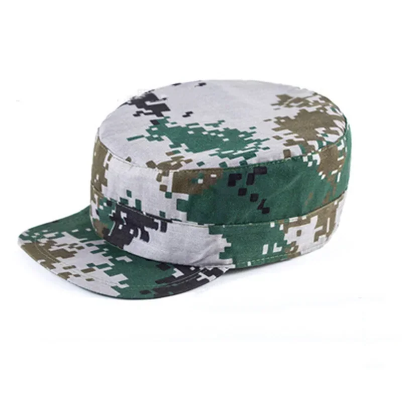 Green Blue Camouflage Tactical Hat Outdoor Sports Exercise Training Cap Jungle Hunting Cap Student Acting Training Sun Hat