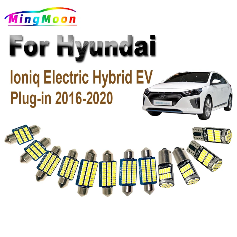 

12Pcs Canbus For Hyundai Ioniq Electric Hybrid EV Plug-in 2016 2017 2018 2019 2020 LED Interior Map Dome Reading Light Kit