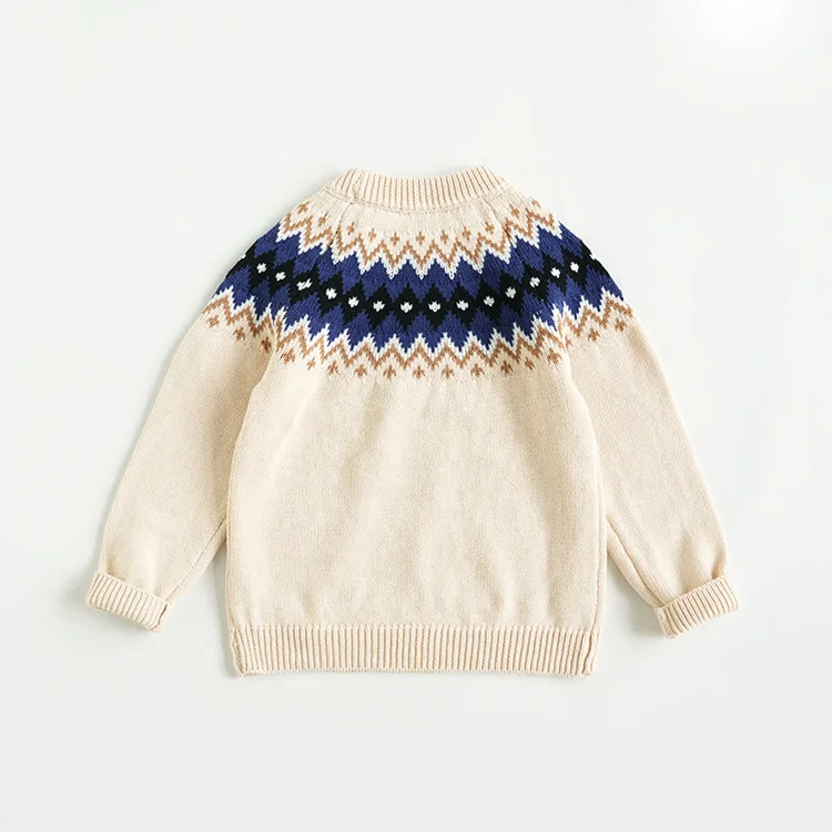 Neue Jungen Mädchen stricken Pullover Kinder Winterkleid ung drucken Baumwolle Pullover Anzug lässig klobige Zopf muster Baby Pullover Kleidung – Detail 4