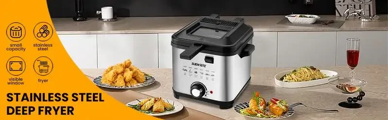 Description Picture 2 of itemSUSTEAS Deep Fryer with Basket,1500W Electric Deep Fryers Use with Temperature Control, Removable Lid and 2.5L Non-Stick Inner