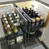 Wholesale Kitchen accessories cabinet organizers universal glass basket magic corner cabinet pullout organizer for kitchen 4