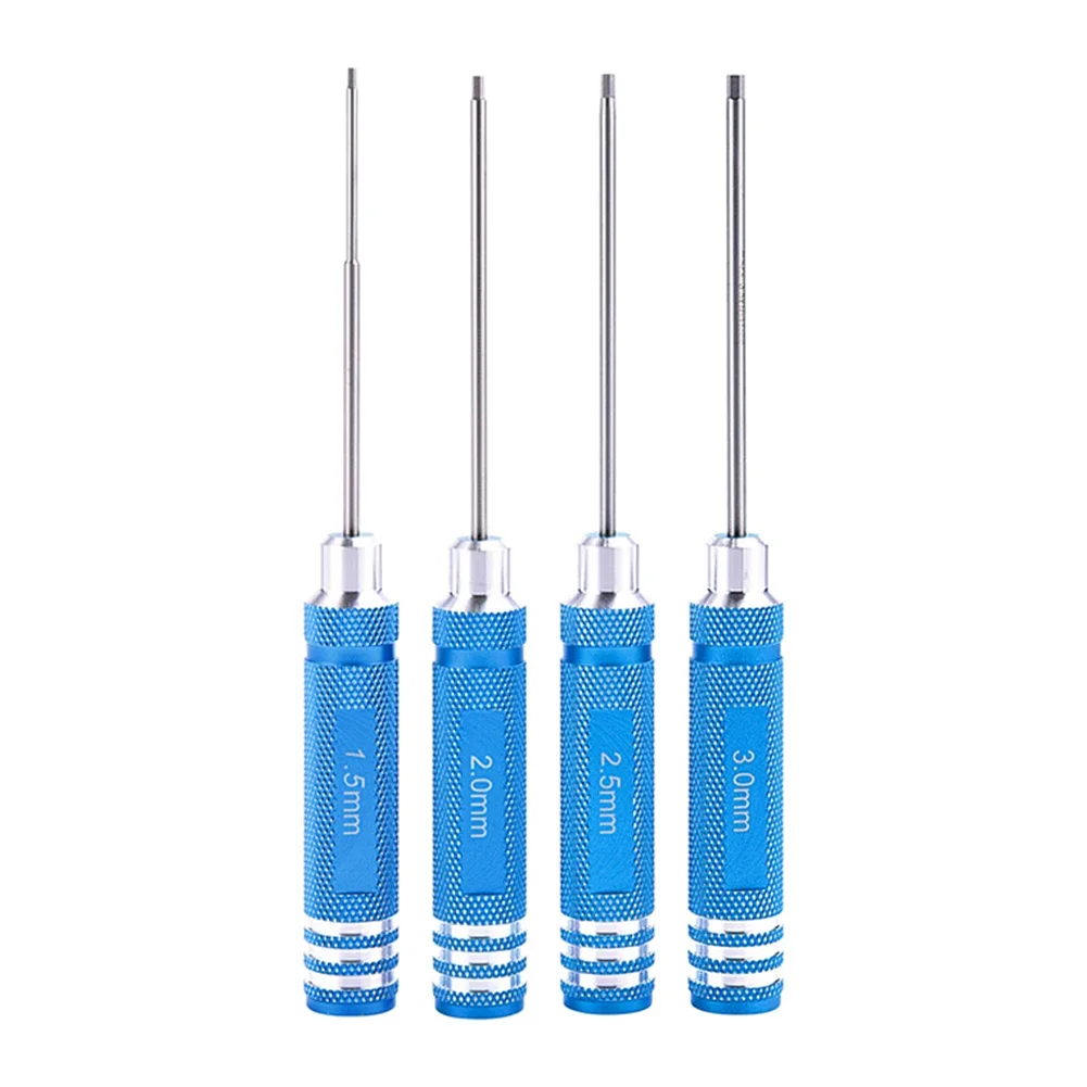 4pcs Hex Screwdrivers Set 1.5-3.0mm Hex Wrench Screwdrivers Screw Driver For RC Helicopter Drone Aircraft Model Repair Tools