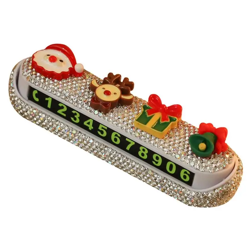 

Car Parking Card Number Plate Christmas Car Accessories Temporary Parking Card Glow In The Dark Car Accessories Temporary