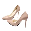Nude Pumps for Women High Heel Shoes Female Fashion Patent Leather Sexy Pointed Toe Thin Heel Wedding Shoes Plus Size 34-44 2