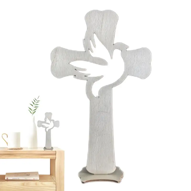 Wooden Cross Candlestick Decorations Set of 10
