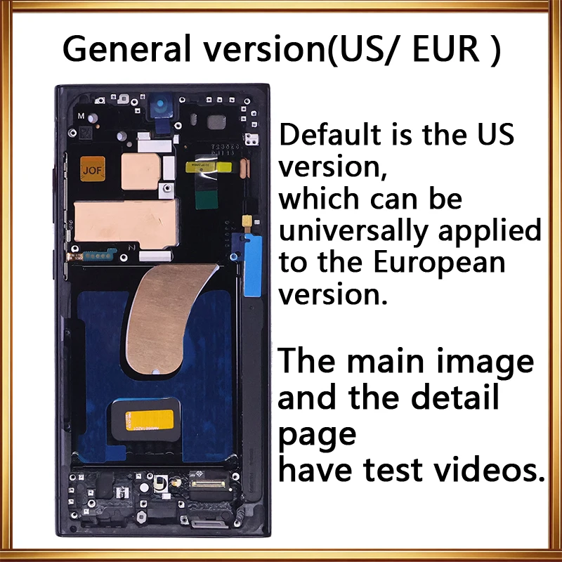 Display AMOLED 6.8' 120Hz per Samsung Galaxy S23 Ultra LCD con Cornice S921B S918U, Assemblaggio Display, Touch Screen Digitizer - Image 3