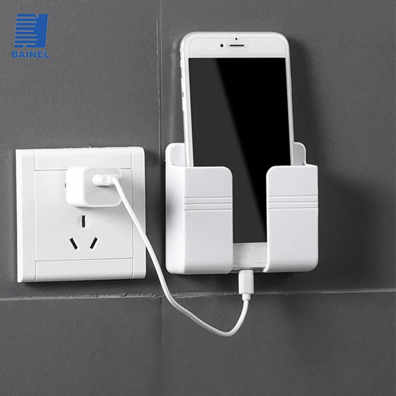 Multifunction Bracket Self Adhesive Universal Stand Accessories, Charger Rack Shelf, Wall Mounted Mobile Phone Charging Holder