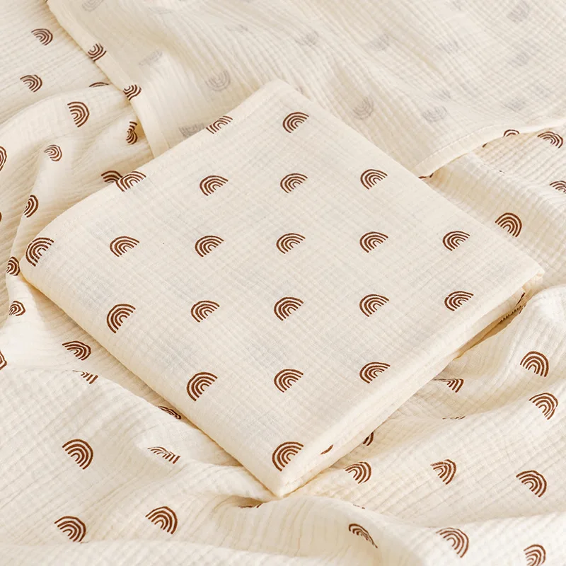 Baby Cotton Swaddle Blanket Muslin Bath Towel Newborn Crinkle Fabric Stroller Cover Wrap  Gauze Toddler Sleep Blanket 3