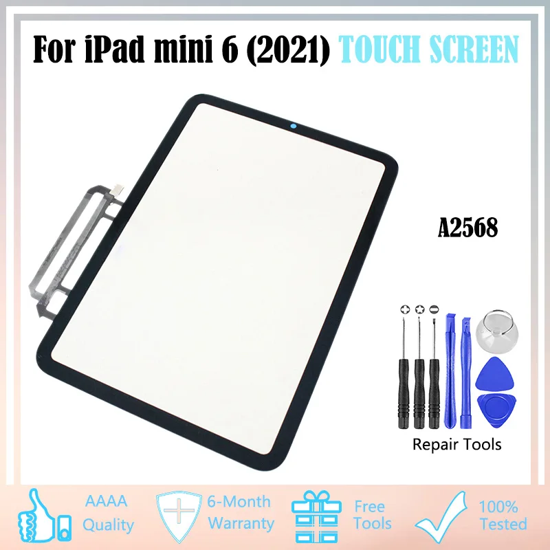 

Новый сенсорный экран для Apple iPad mini 6 A2567 A2568 A2569 сенсорный экран дигитайзер Сенсорное стекло Передняя Сенсорная панель планшет