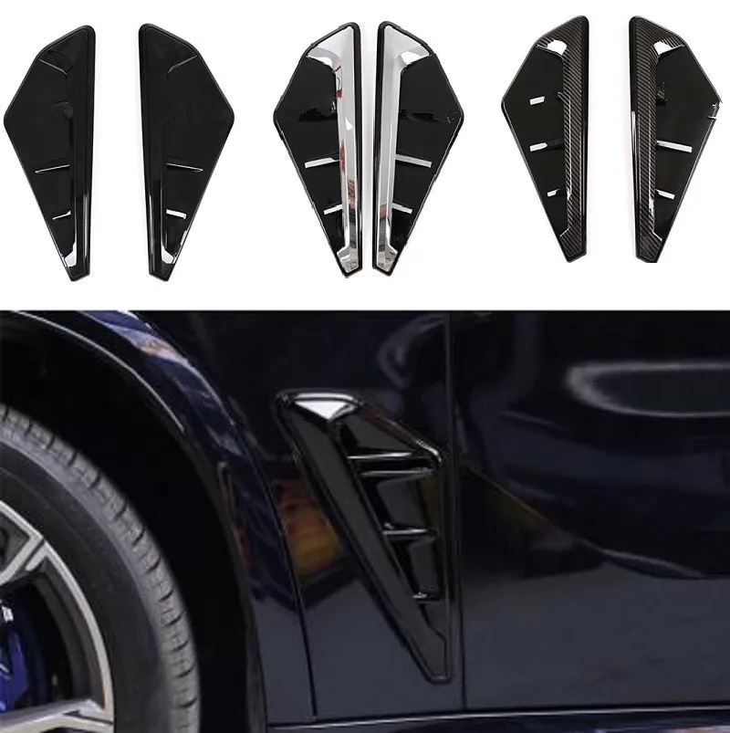 

Car Styling ABS Black Car Shark Gill Side Fender Vent 3D Sticker Car Accessories Replace For BMW X Series X5 G05 X5M F95 2019-UP