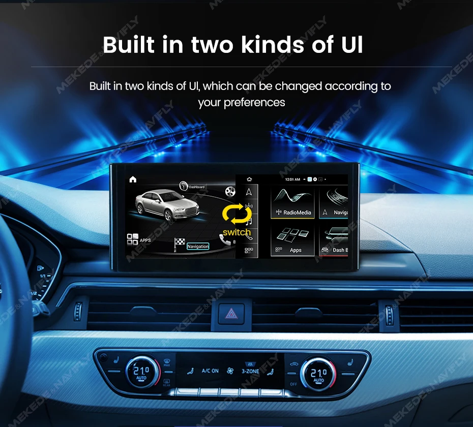 MEKEDE 10,25 ''Android 14 Drahtlose Carplay Auto Radio Für Audi A5 S5 B8 A4 A4L S4 2009 - 2017 4G WIFI Multimedia Stereo GPS Navi – Detail 20