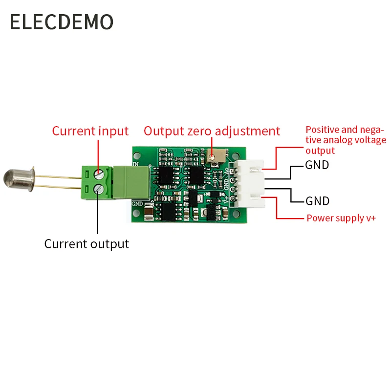 Módulo Amplificador de Conversão Transimpedância Amplificação Pino de Silício Fotodetector Diodo Atual para Sinal de Tensão iv - Imagem 5