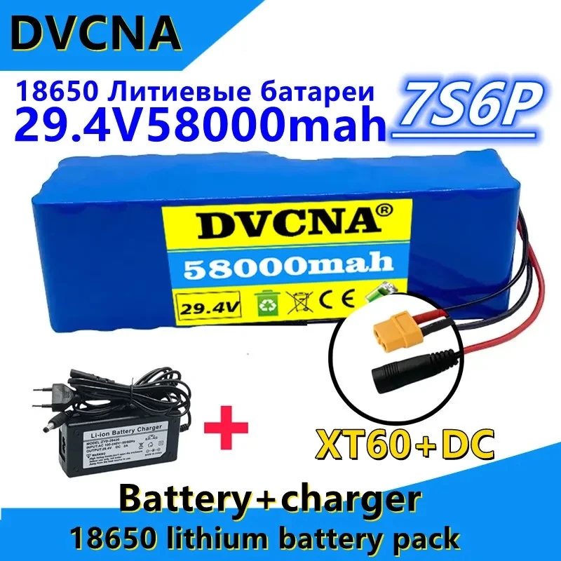

Citycoco Motorized Scooter Battery 7S6P24V29.4V58Ah Rechargeable LithiumBattery Customized Plug Intelligent BMS DIY Battery Pack