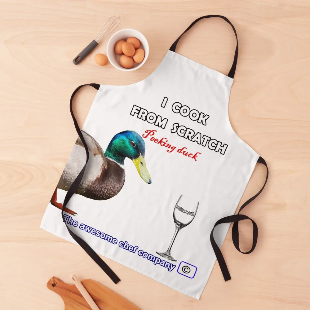 

Peeking duck Apron kitchen utensil work gowns for women cleaning Household Items Useful painting Apron