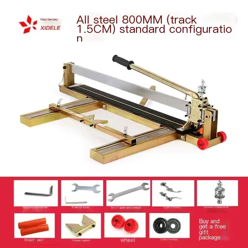 New Tile Cutting Machine Manual Push Knife Floor Tile Hand-held Thickened Professional Floor Cutter Push Knife Hand Tool 800MM