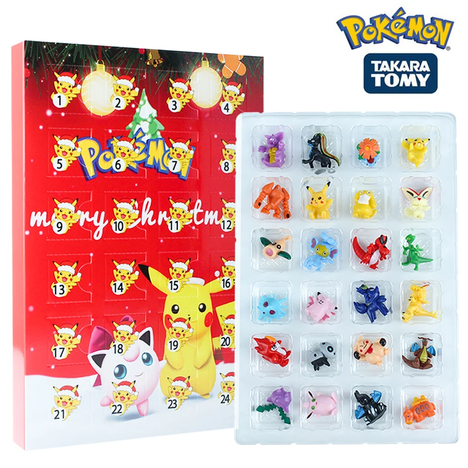 2022new 24 Pcs Pokemon Christmas Advent Calendar Box Action Figure Toys  Anime Figure Children Toys Pokemon Gits Box - Action Figures - AliExpress