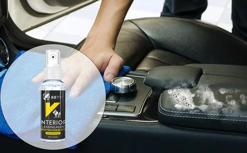 

Car Interior Detailer Plastic Leather Restorer Multi Purpose Foam Leather Cleaner 100ml Automobile Interior Leather Cleaner