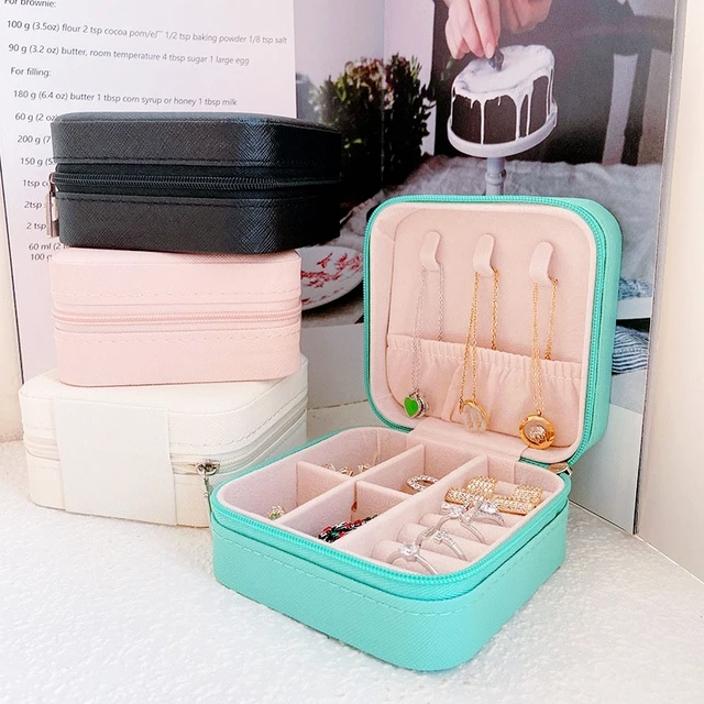 Portable Jewelry Storage Box Candy Color Travel Storage Organizer Jewelry  Case Earrings Necklace Ring Jewelry Organizer Display