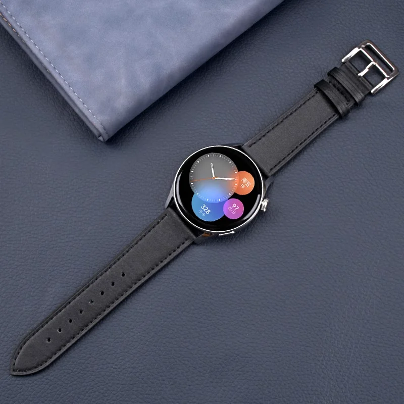 Elegant Leather Wristband Replacement for Smartwatches - 20mm/22mm Strap Bracelet
