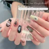 1/10pcs Retro Style Jewelry Cross Comfortable To Wear Fashionable Manicure Stylish Shiny Crystal Comfortable High Quality Flash 5