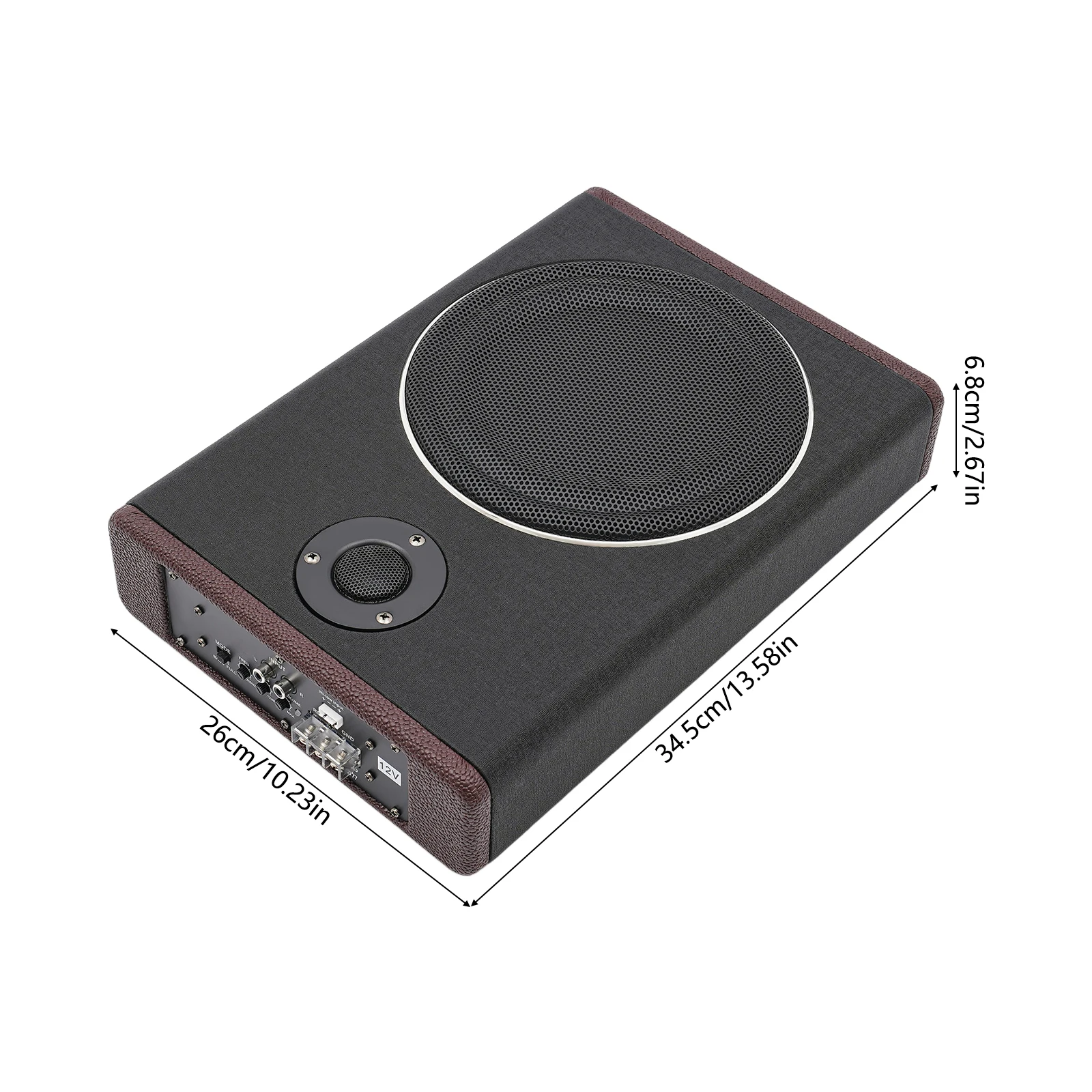 Caisson De Basse Actif 8 Pouces Pour Voiture - 600W, Boîtier Aluminium - À Monter Sous Le Siège - Subwoofer Compact Et Puissant