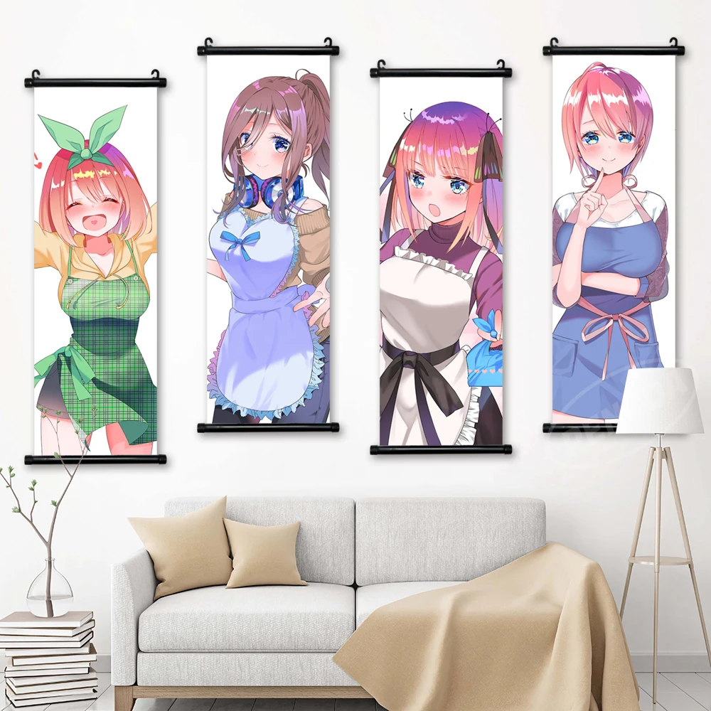 

Home Decor The Quintessential Quintuplets Print Wall Art Poster Canvas Nakano Mikyu Pictures Scroll Hanging Painting Living Room