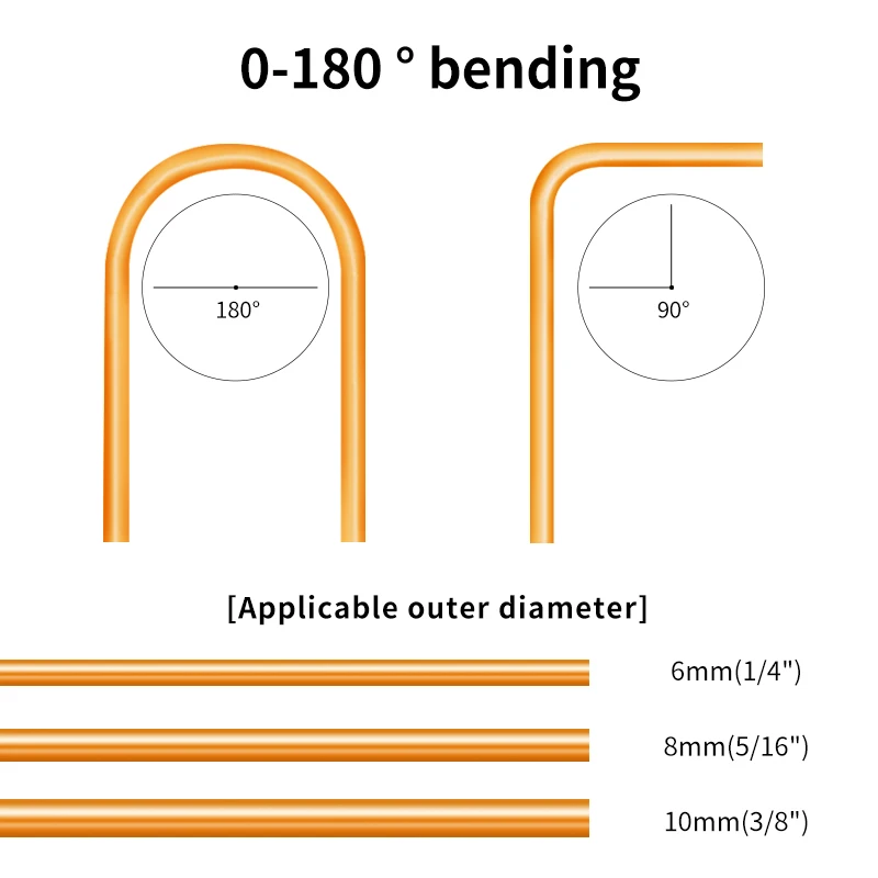 tube bender bar bending tools 3 In 1 pipe bending hand tool combination tube bender 90 180 Degree tube bending machine 6mm 0.24in 8mm 0.31inch 10mm 0.39inch