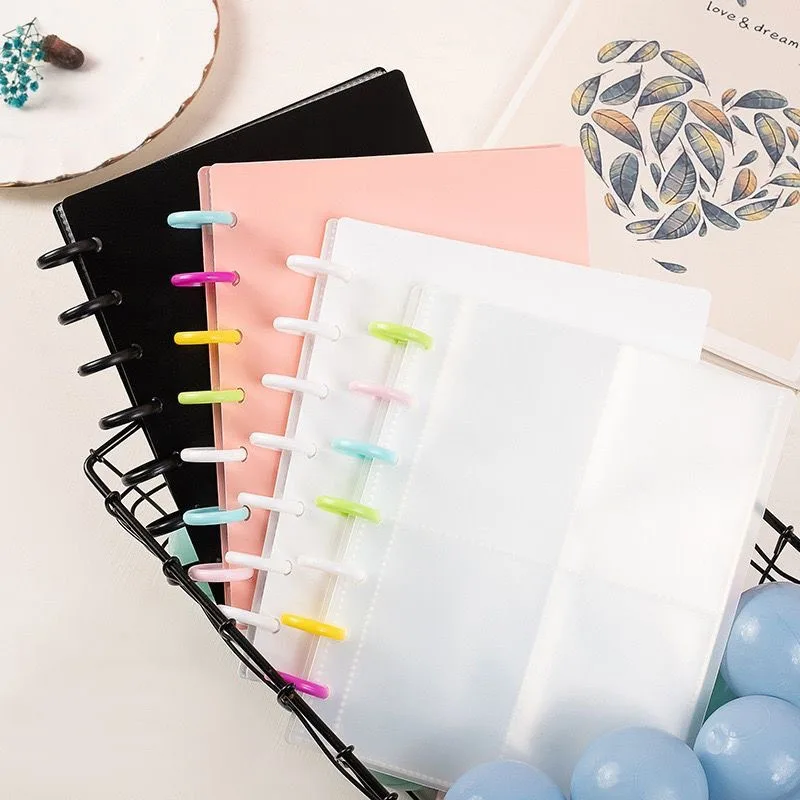 Rainbow Ring Photocard Album with 120 Slots and 3in 4-Pocket Clear Sleeves - Refillable ID Card Binder for Portable Kpop Idol Card Collection
