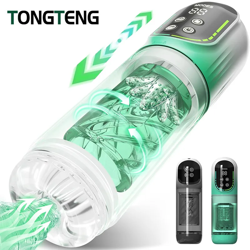 Male masturbator automatic thrusting rotating licking stroker sucking blowjob waterproof pennis pump adult sex toys for men