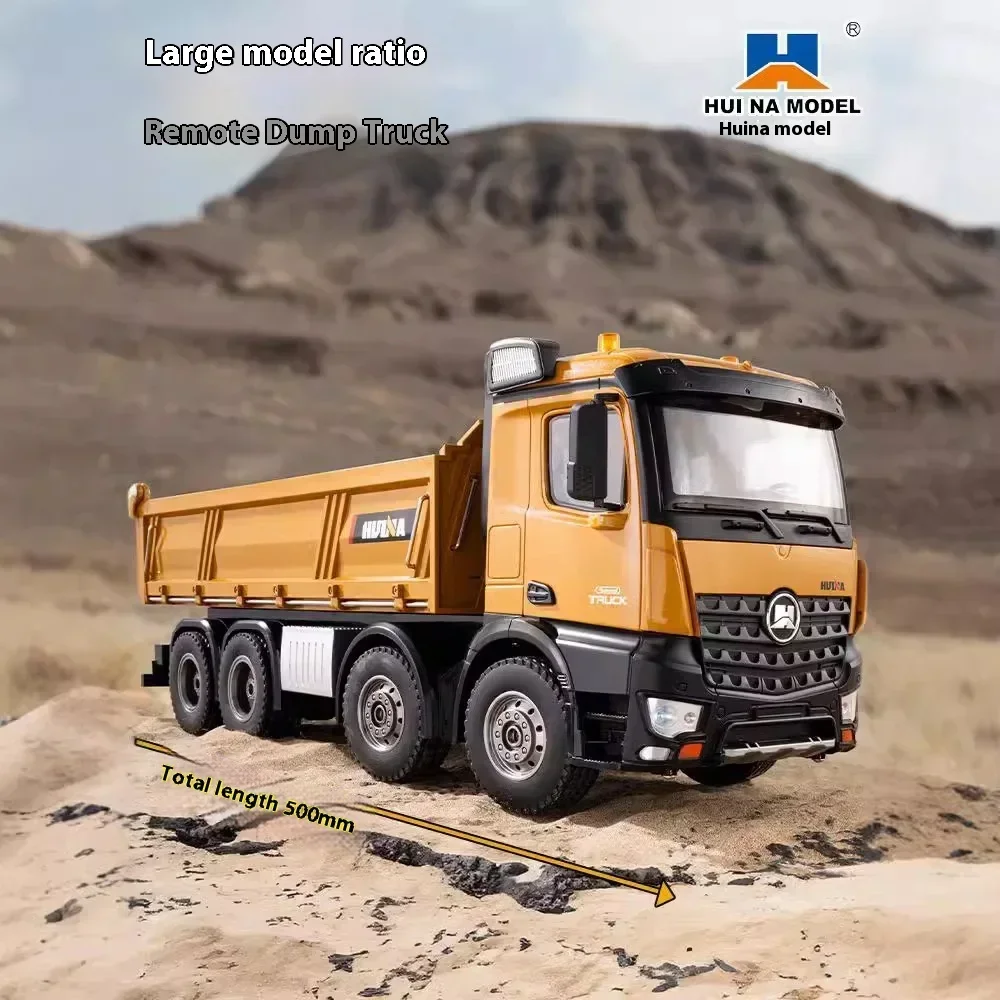 HUINA 1536 2.4G 1/14 15CH RC 메탈 덤프트럭 장난감 다이캐스트 무선 조종 건설 RC 트럭 남자아이 어린이 장난감 크리스마스 선물