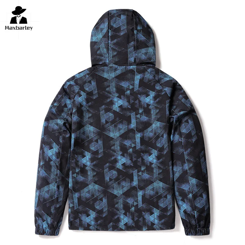2024 autumn men's windbreaker fashion casual thin camouflage sports jacket outdoor hiking camping hooded coat brand clothing