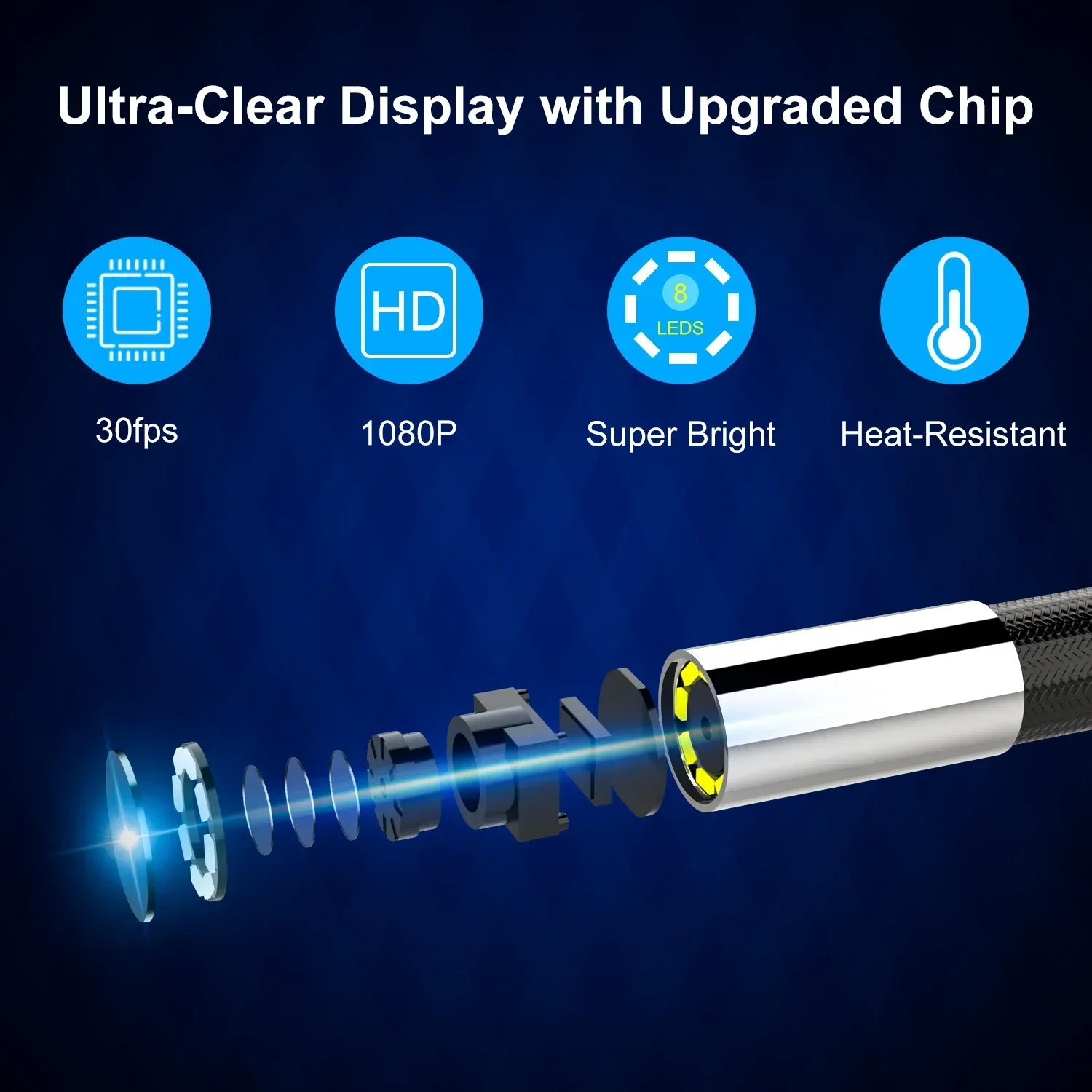 8.5mm 내시경 카메라 와이파이 4.5인치 IPS LCD 산업용 보어스코프 3.7V 6000mAh 비디오 내시경