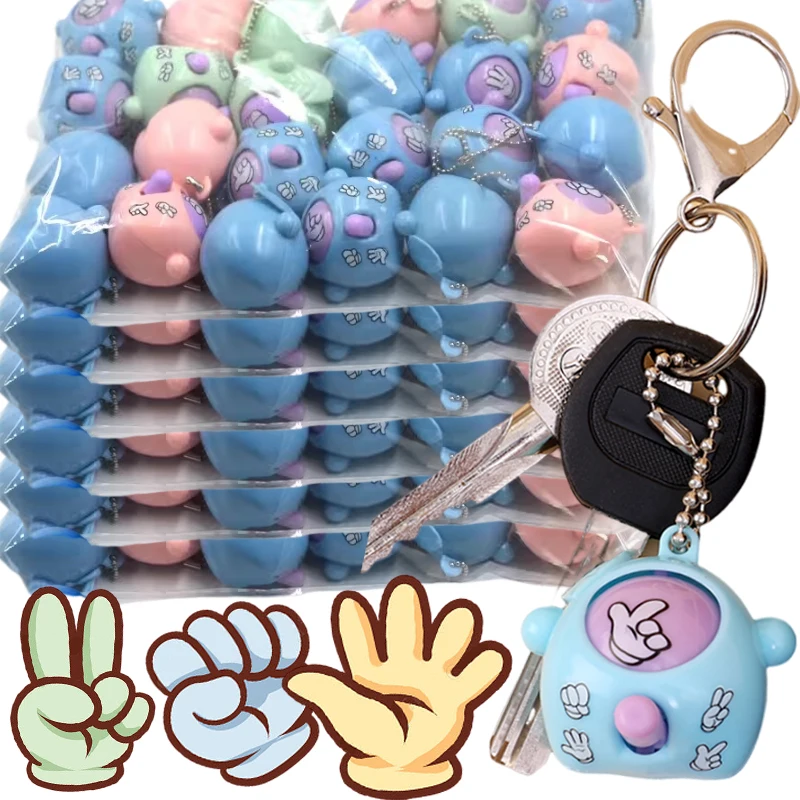 6Pcs Mini Mora Force Control Chain Fair Finger-Speaking Game Rock Paper Forbici Gioca Portachiavi Ciondolo Divertente Kid Toys Portachiavi