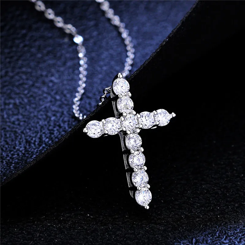 Pass Diamond Test D Color 1.1CT Moissanite Cross Necklace 18K Gold Plated 925 Sterling Silver GRA Jewelry for Men and Women 4